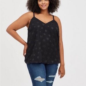Torrid Sophie Chiffon Swing Cami Black Plus size 0
